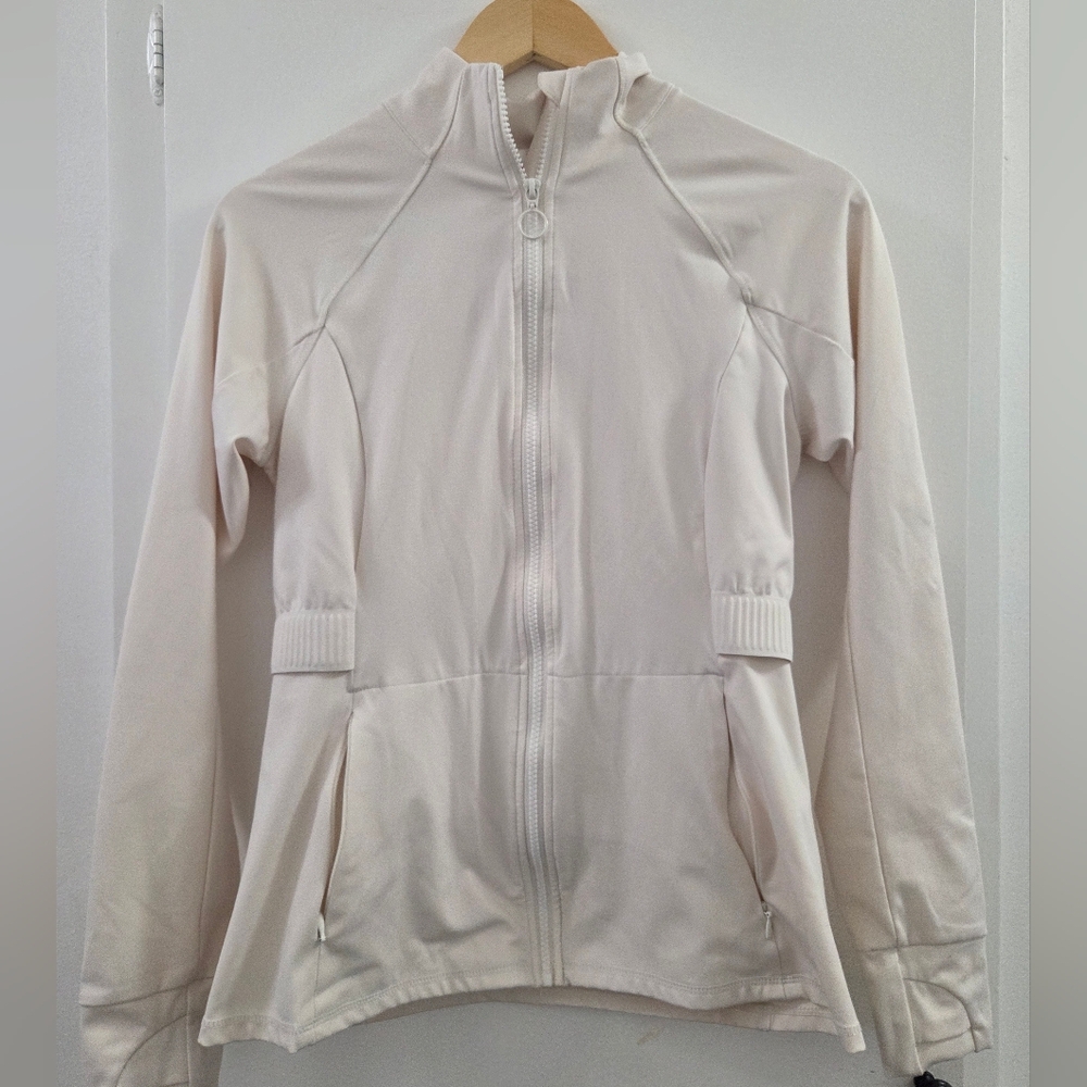 Fabletics Women's Cream Running Jacket